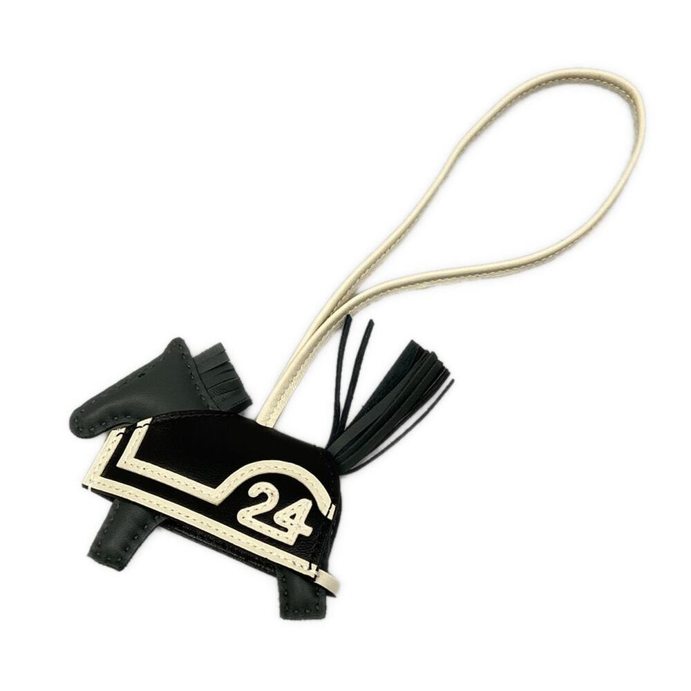 Hermès Rodeo Charm PM,Robeo 24 Bag Charm Veil mangrove Craie Black Agneau Milo